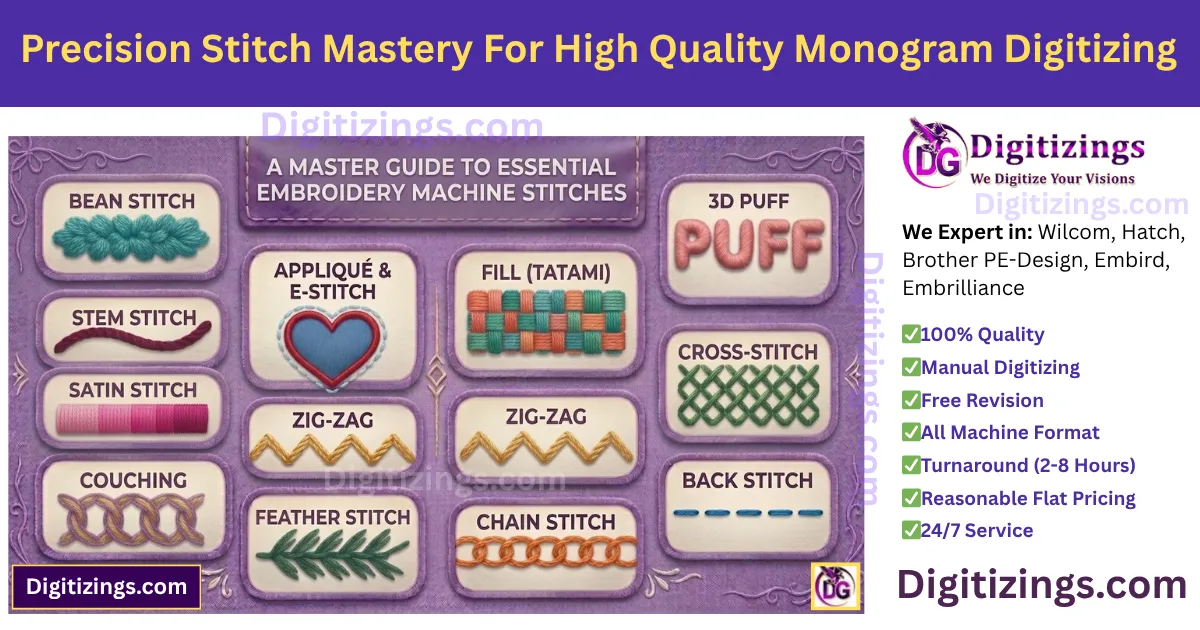 precision stitch mastery for high quality monogram digitizing