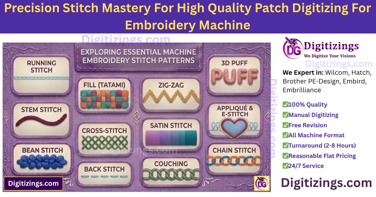precision stitch mastery for high quality patch digitizing for embroidery machine