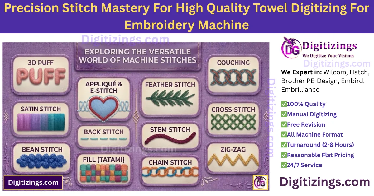 precision stitch mastery for high quality towel digitizing for embroidery machine