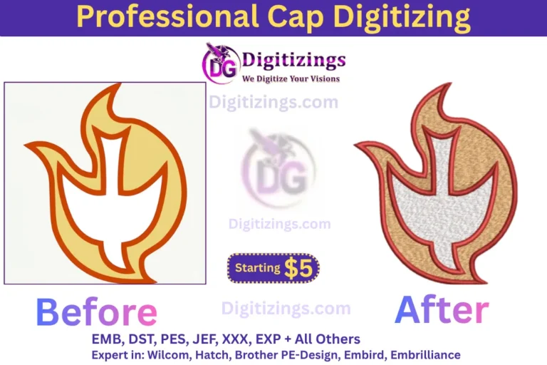 professional cap digitizing