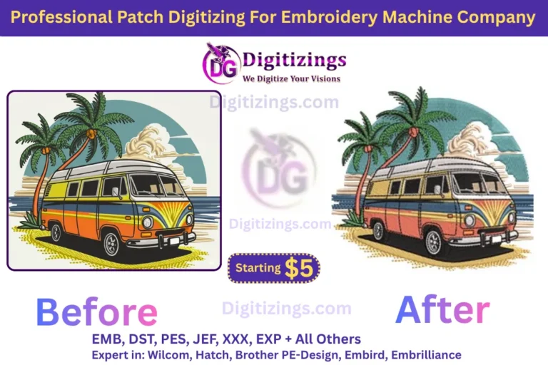 professional patch digitizing for embroidery machine company