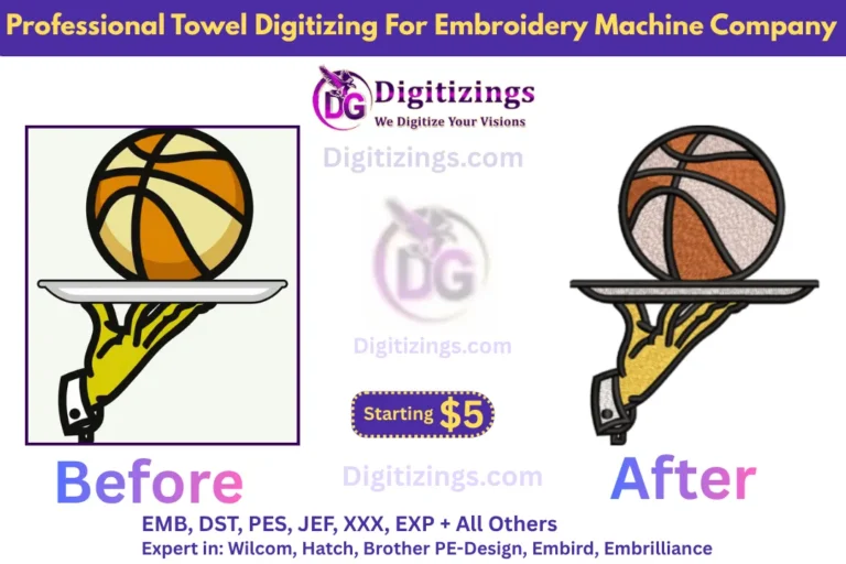 professional towel digitizing for embroidery machine company