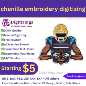 chenille embroidery digitizing