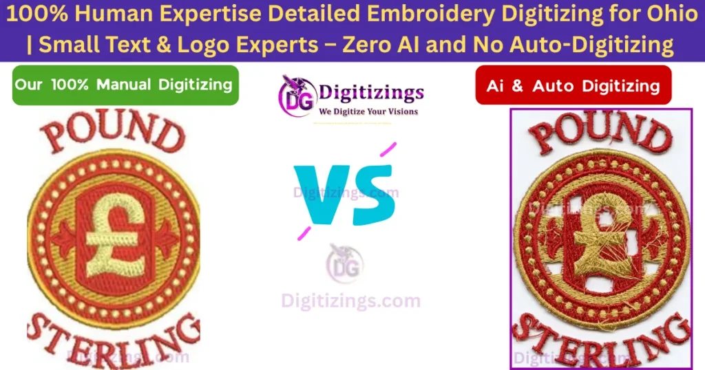 100% human expertise detailed embroidery digitizing for ohio small text & logo experts – zero ai and no auto-digitizing