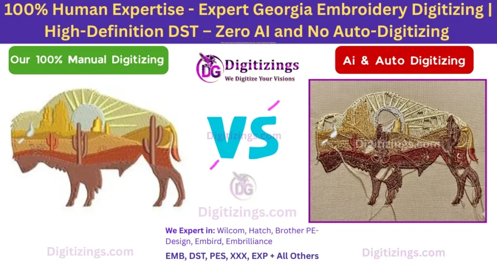 100% human expertise - expert georgia embroidery digitizing high-definition dst – zero ai and no auto-digitizing