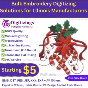 Bulk Embroidery Digitizing Solutions for Lllinois Manufacturers