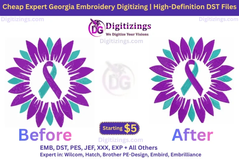 cheap expert georgia embroidery digitizing high-definition dst files