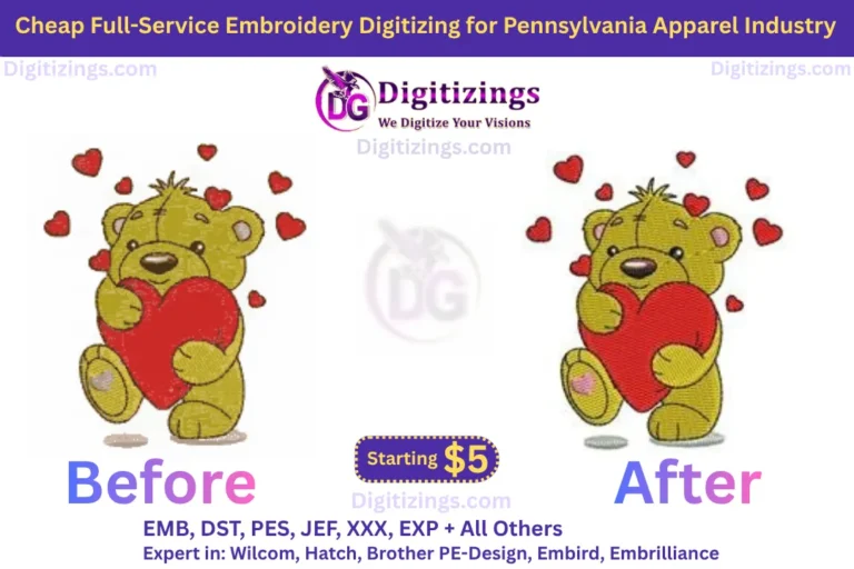 cheap full service embroidery digitizing for pennsylvania apparel industry