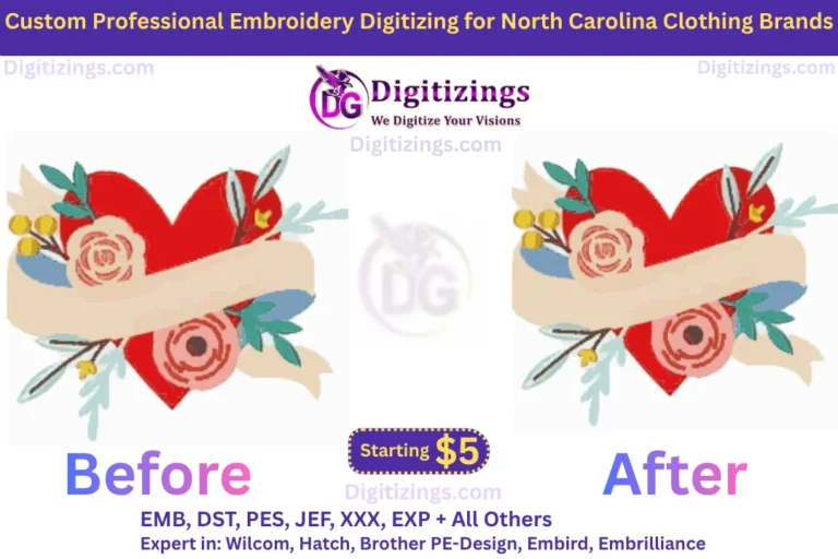 custom professional embroidery digitizing for north carolina clothing brands