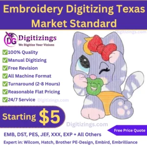 Embroidery Digitizing Texas Market Standard