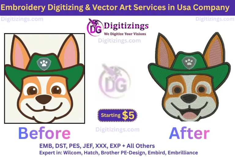 embroidery digitizing & vector art services in usa company