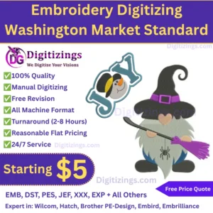 Embroidery Digitizing Washington Market Standard