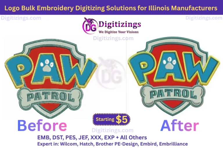 logo bulk embroidery digitizing solutions for illinois manufacturers