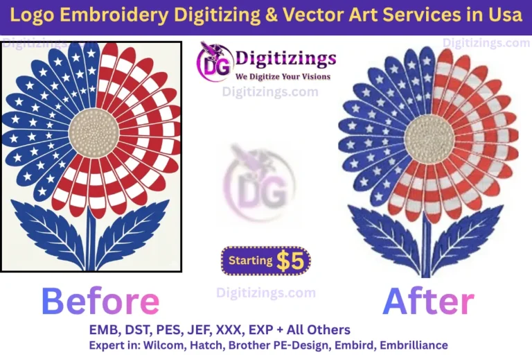 logo embroidery digitizing & vector art services in usa