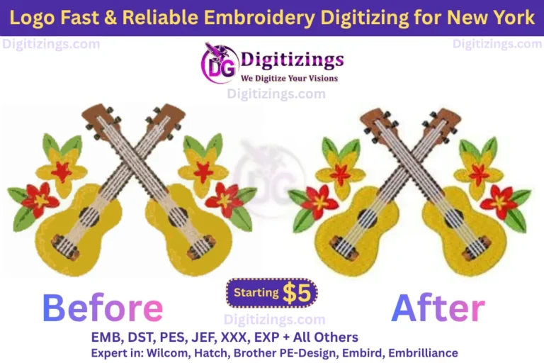logo fast & reliable embroidery digitizing for new york