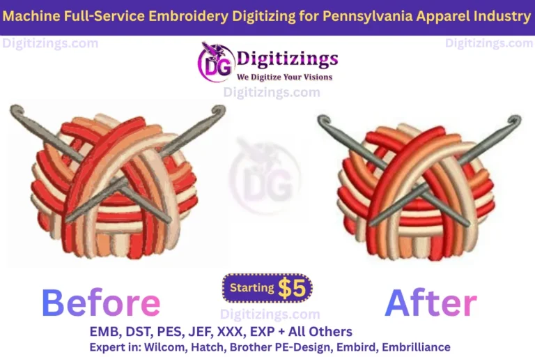 machine full service embroidery digitizing for pennsylvania apparel industry