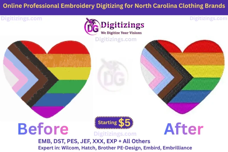 online professional embroidery digitizing for north carolina clothing brands