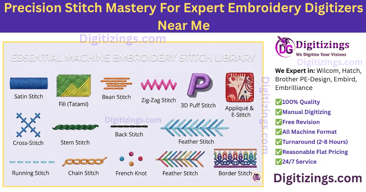precision stitch mastery for expert embroidery digitizers near me