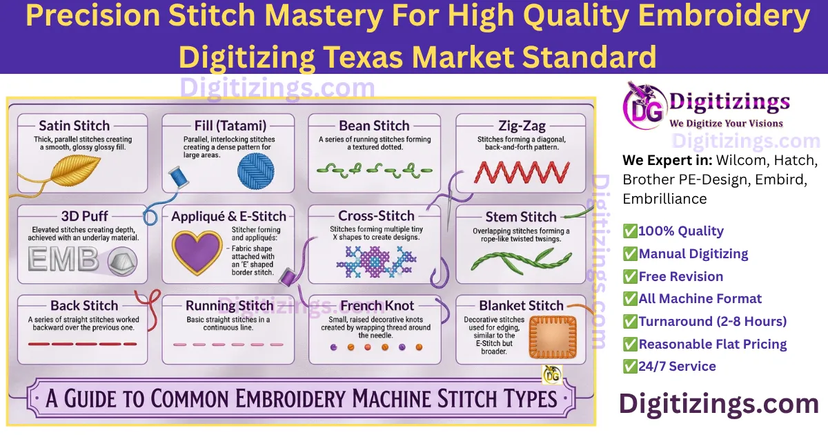 precision stitch mastery for high quality embroidery digitizing texas market standard