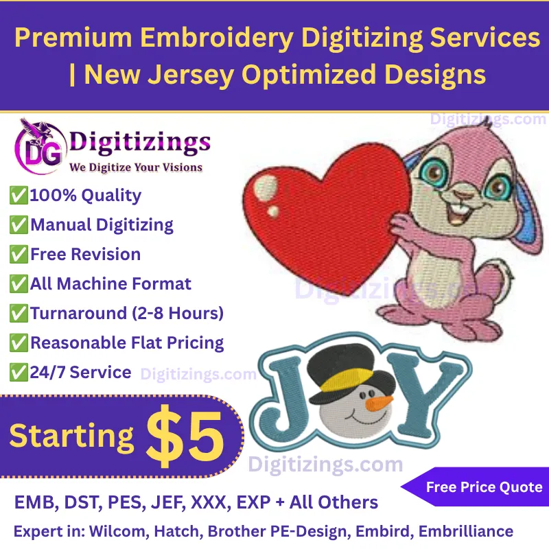 High-Quality Premium Embroidery Digitizing Services | New Jersey Optimized Designs