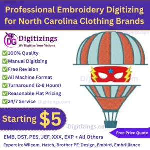 Professional Embroidery Digitizing for North Carolina Clothing Brands