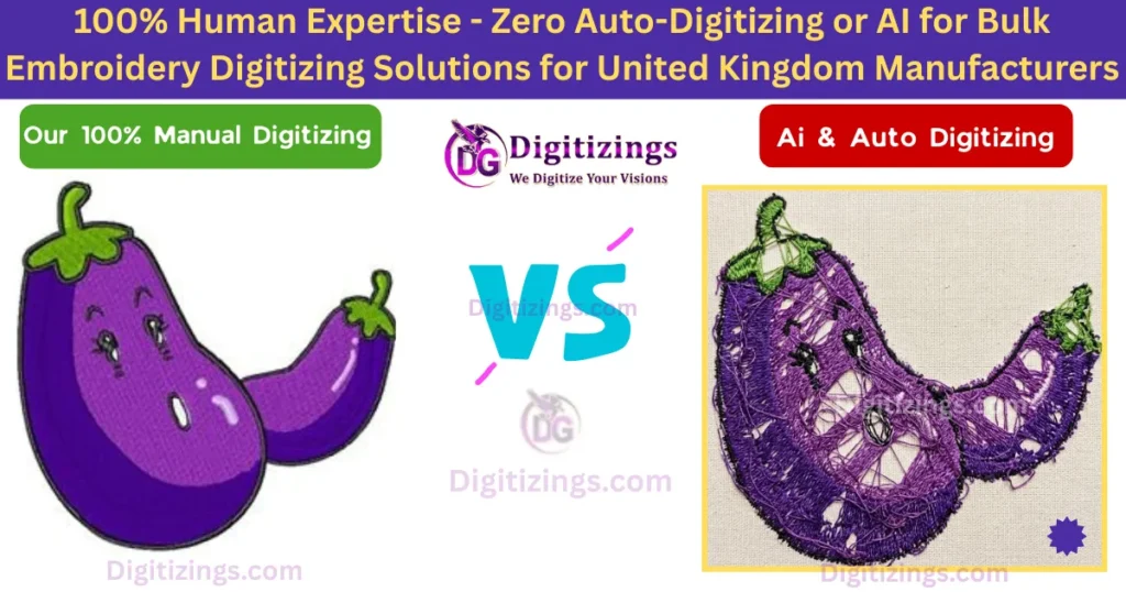 100% human expertise - zero auto-digitizing or ai for bulk embroidery digitizing solutions for united kingdom manufacturers