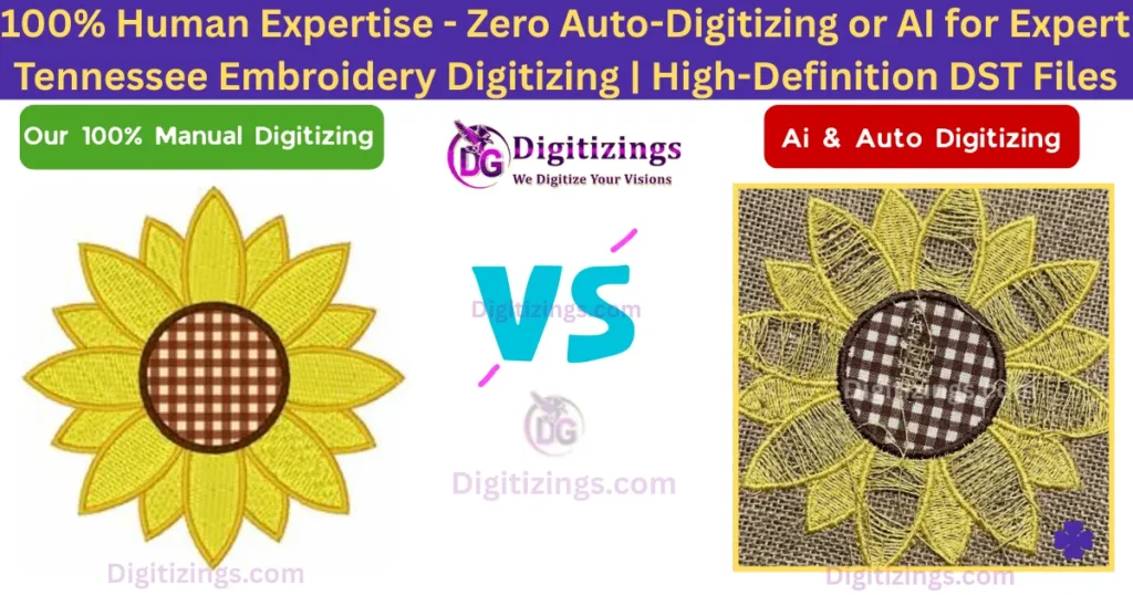 100% human expertise - zero auto-digitizing or ai for expert tennessee embroidery digitizing high-definition dst files