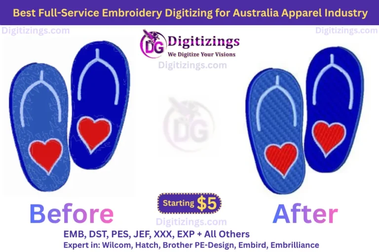 best full service embroidery digitizing for australia apparel industry
