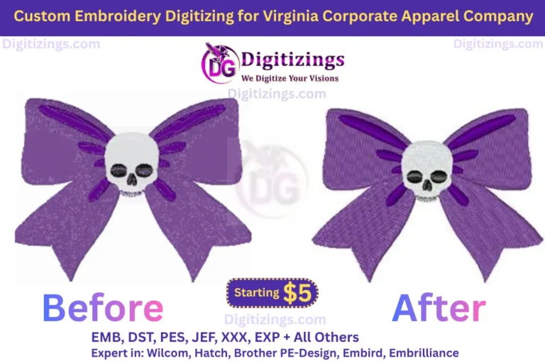 custom embroidery digitizing for virginia corporate apparel company