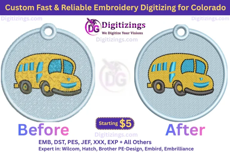 custom fast & reliable embroidery digitizing for colorado