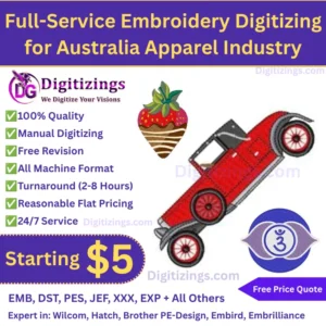 Full-Service Embroidery Digitizing for Australia Apparel Industry