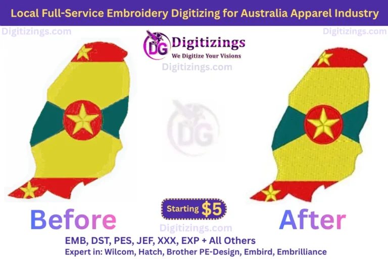 local full service embroidery digitizing for australia apparel industry