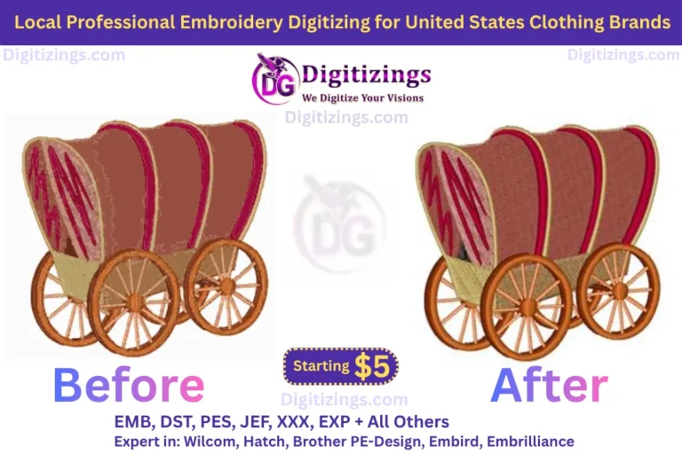 local professional embroidery digitizing for united states clothing brands