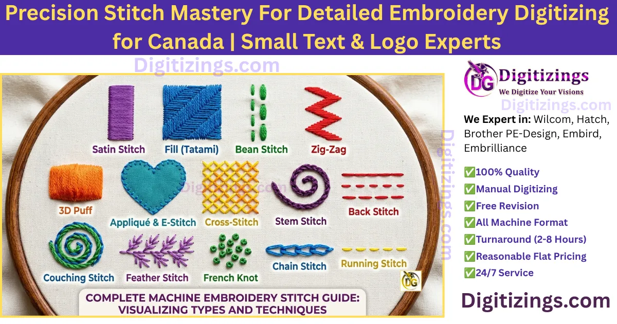 precision stitch mastery for detailed embroidery digitizing for canada small text & logo experts