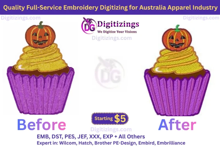 quality full service embroidery digitizing for australia apparel industry