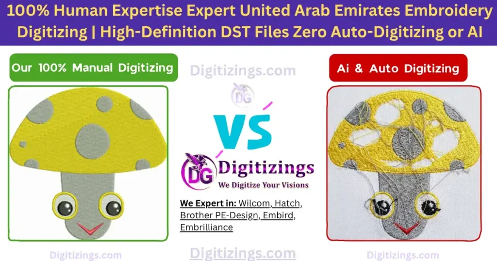 100% human expertise expert united arab emirates embroidery digitizing high-definition dst files zero auto-digitizing or ai