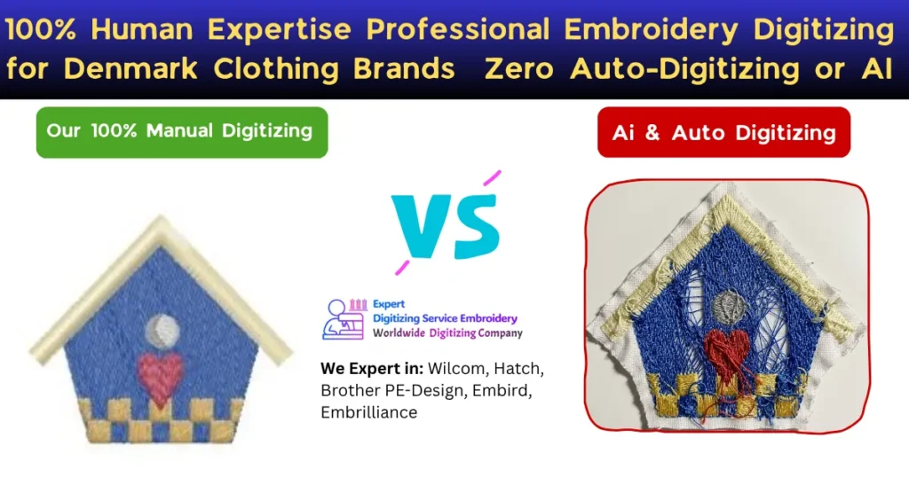 100% human expertise professional embroidery digitizing for denmark clothing brands zero auto-digitizing or ai