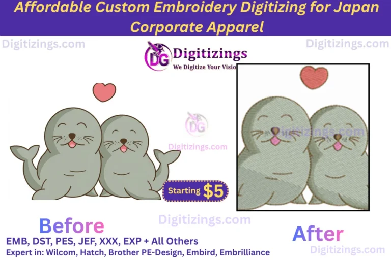 affordable custom embroidery digitizing for japan corporate apparel