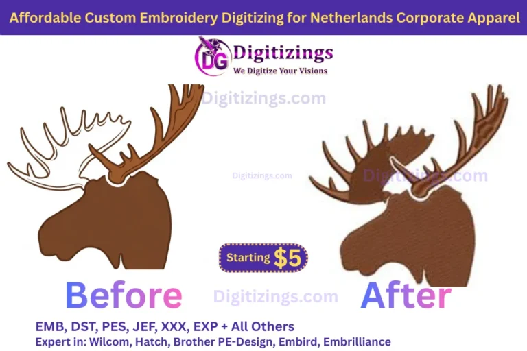 affordable custom embroidery digitizing for netherlands corporate apparel