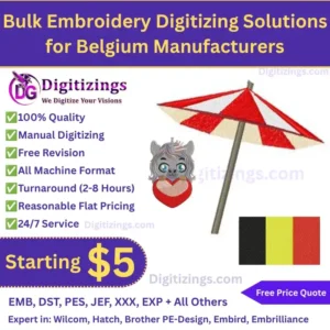 Bulk Embroidery Digitizing Solutions for Belgium Manufacturers