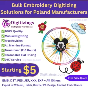 Bulk Embroidery Digitizing Solutions for Poland Manufacturers