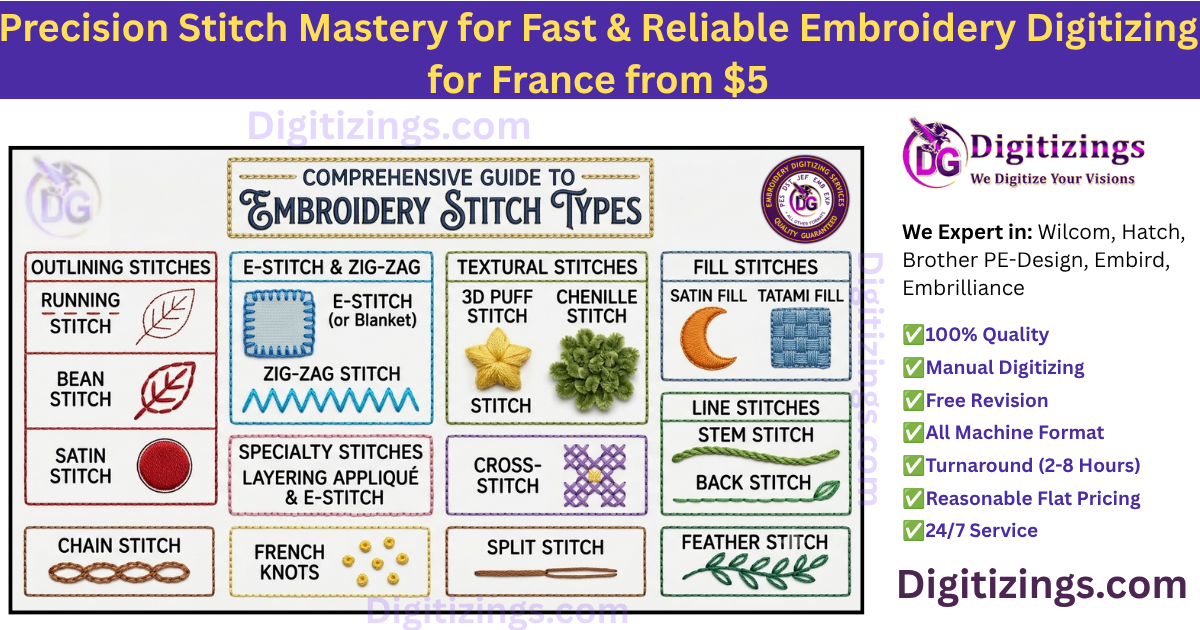precision stitch mastery for (fast & reliable embroidery digitizing for france from $5)