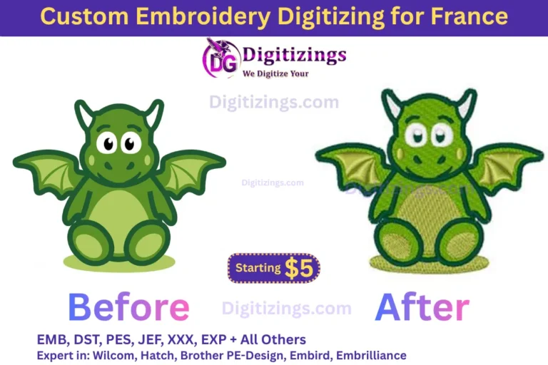 custom embroidery digitizing for france
