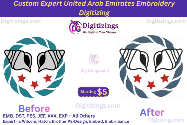 custom expert united arab emirates embroidery digitizing