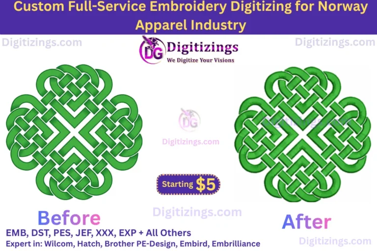 custom full-service embroidery digitizing for norway apparel industry