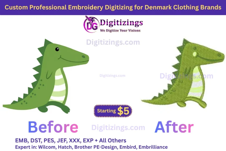 custom professional embroidery digitizing for denmark clothing brands
