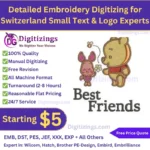 detailed embroidery digitizing for switzerland small text & logo experts