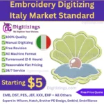 embroidery digitizing italy market standard