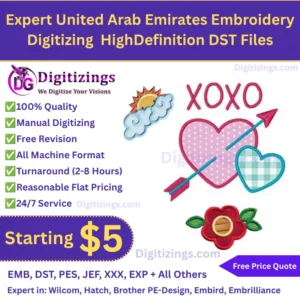 Expert United Arab Emirates Embroidery Digitizing HighDefinition DST Files