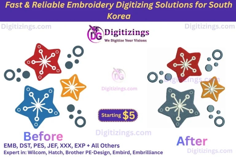 fast & reliable embroidery digitizing solutions for south korea